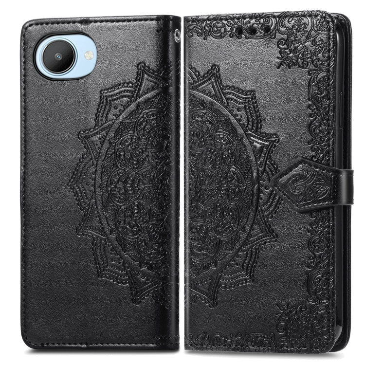 For Realme C30 Mandala Flower Embossed Leather Phone Case