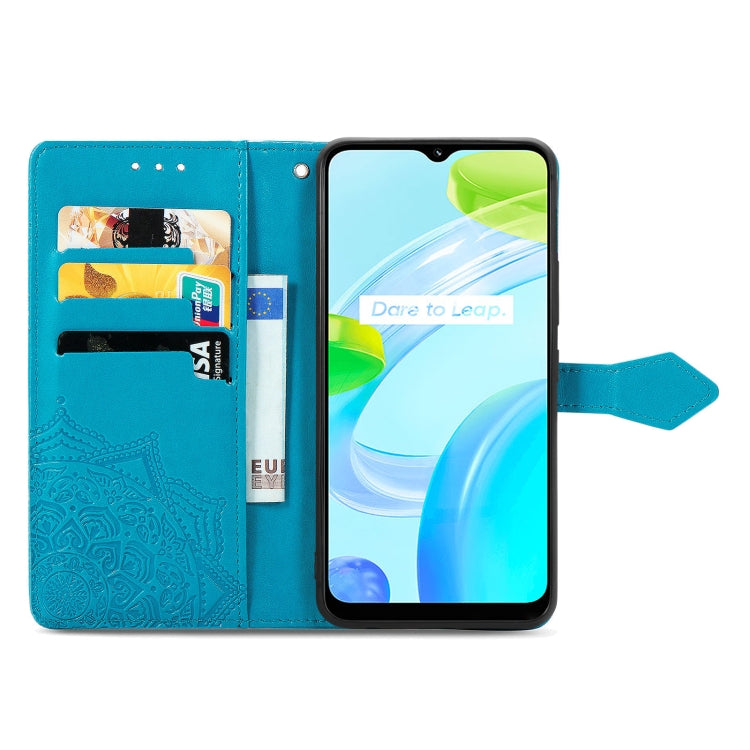For Realme C30 Mandala Flower Embossed Leather Phone Case