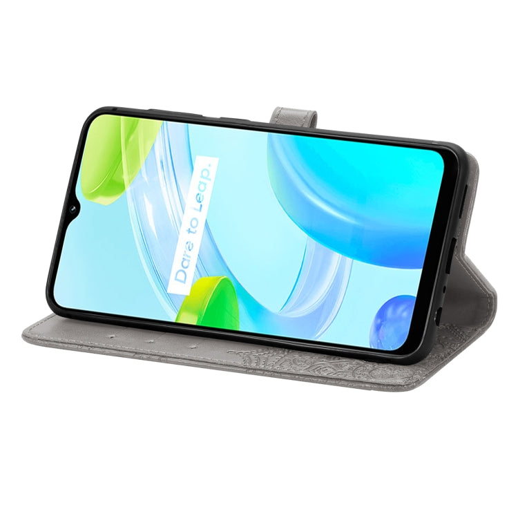 For Realme C30 Mandala Flower Embossed Leather Phone Case