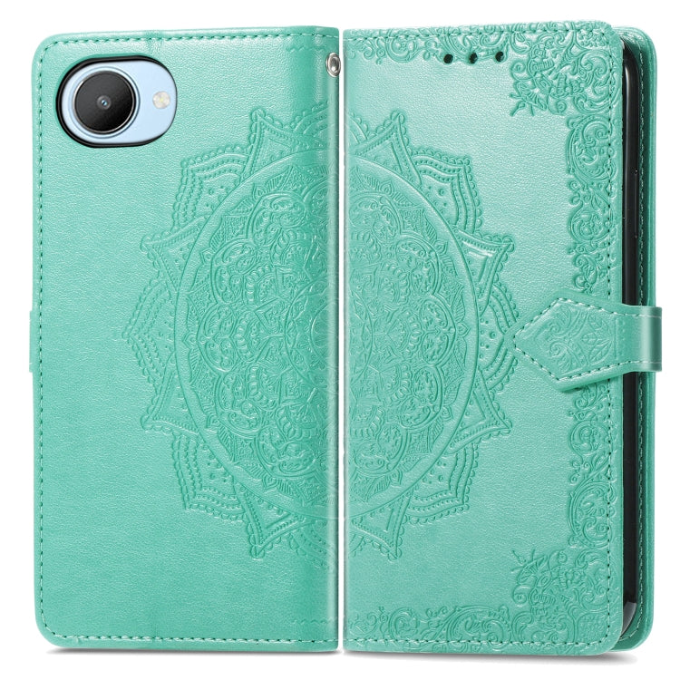 For Realme C30 Mandala Flower Embossed Leather Phone Case