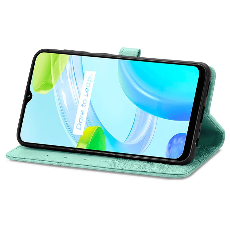 For Realme C30 Mandala Flower Embossed Leather Phone Case