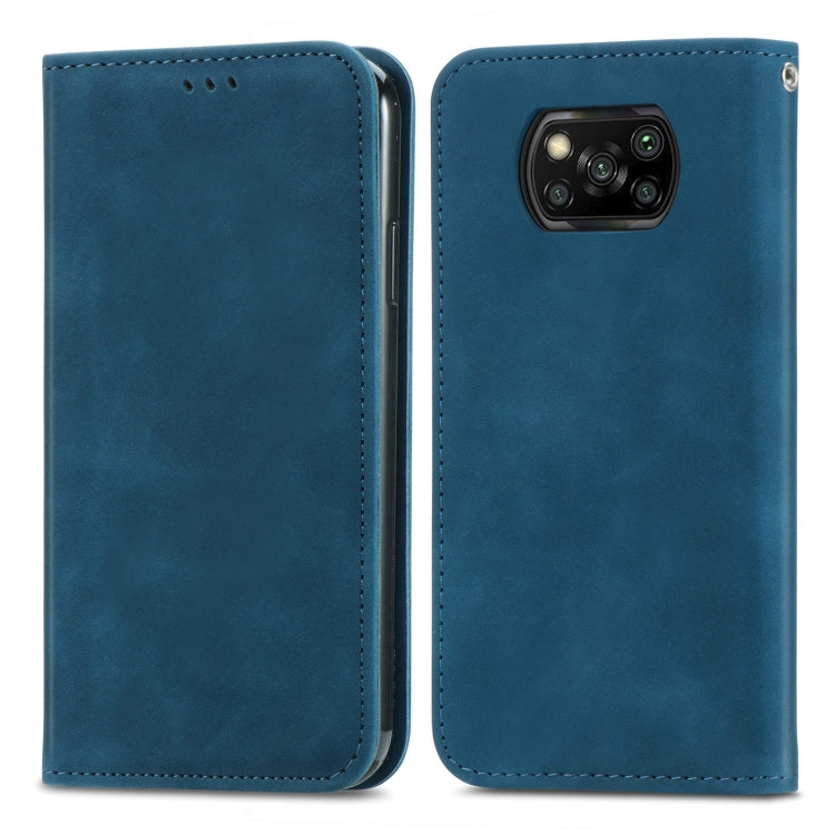 For Xiaomi Poco X3 NFC Retro Skin Feel Magnetic Leather Phone Case