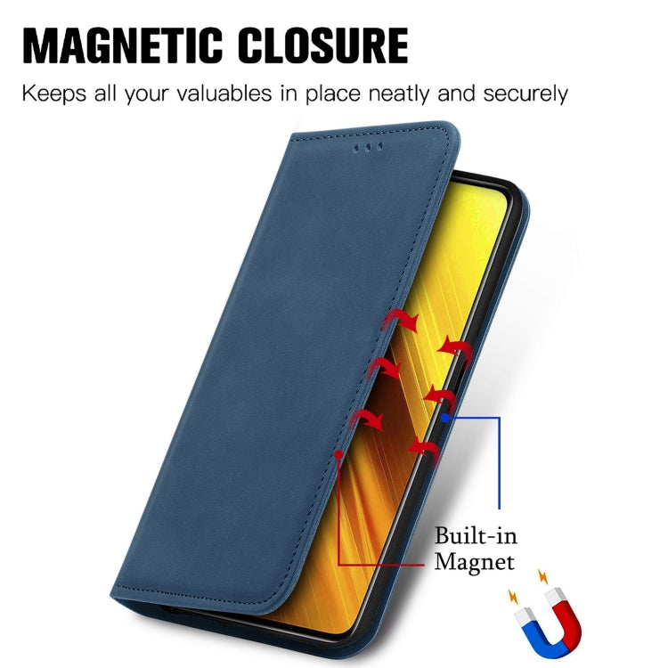For Xiaomi Poco X3 NFC Retro Skin Feel Magnetic Leather Phone Case