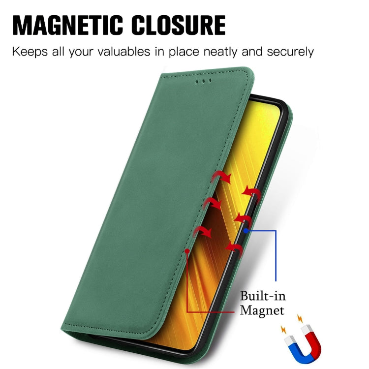 For Xiaomi Poco X3 NFC Retro Skin Feel Magnetic Leather Phone Case