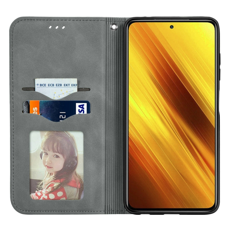 For Xiaomi Poco X3 NFC Retro Skin Feel Magnetic Leather Phone Case
