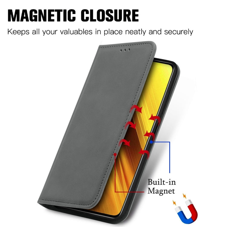 For Xiaomi Poco X3 NFC Retro Skin Feel Magnetic Leather Phone Case