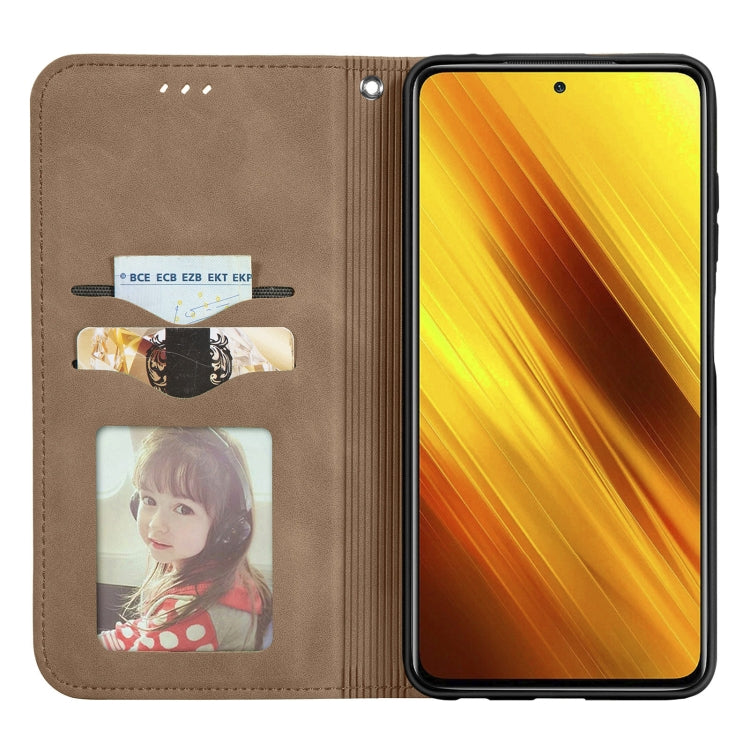 For Xiaomi Poco X3 NFC Retro Skin Feel Magnetic Leather Phone Case