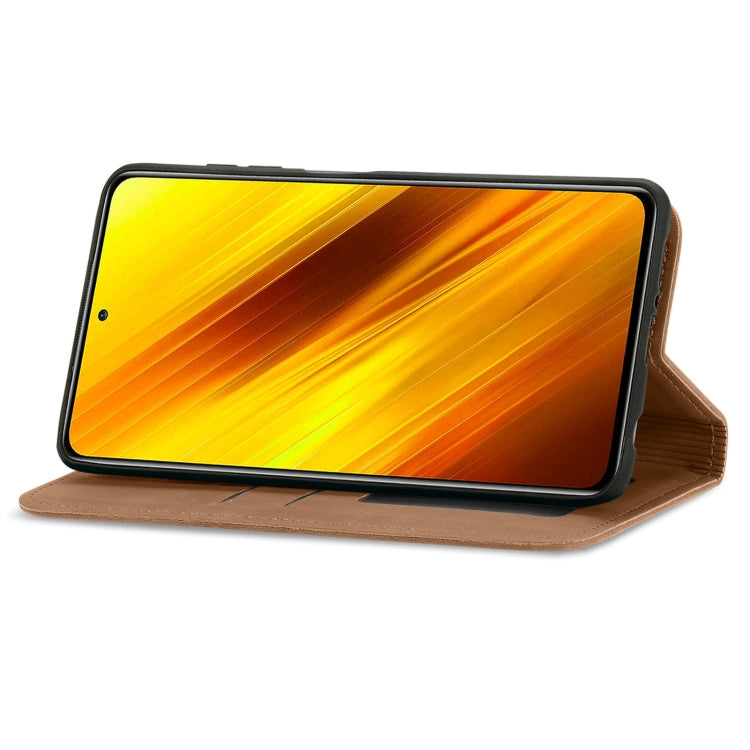 For Xiaomi Poco X3 NFC Retro Skin Feel Magnetic Leather Phone Case