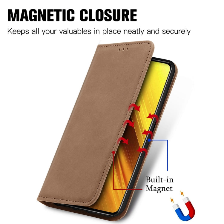 For Xiaomi Poco X3 NFC Retro Skin Feel Magnetic Leather Phone Case