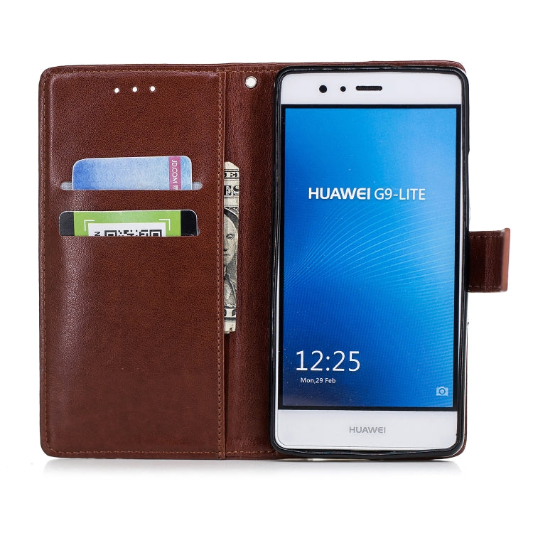 Plum Blossom Pattern Diamond Encrusted Leather Case for Huawei P9 Lite ,with Holder & Card Slots