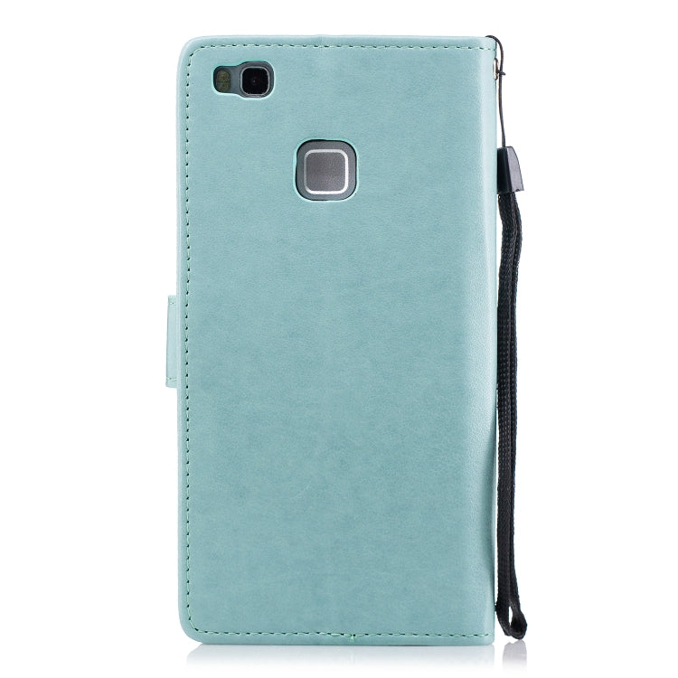 Plum Blossom Pattern Diamond Encrusted Leather Case for Huawei P9 Lite ,with Holder & Card Slots