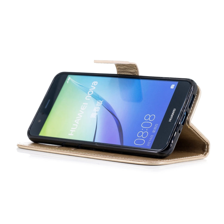 Plum Blossom Pattern Diamond Encrusted Leather Case for Huawei P10 Lite ,with Holder & Card Slots