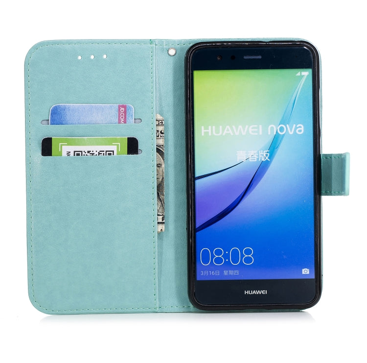 Plum Blossom Pattern Diamond Encrusted Leather Case for Huawei P10 Lite ,with Holder & Card Slots