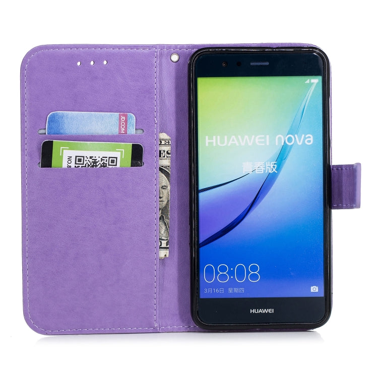 Plum Blossom Pattern Diamond Encrusted Leather Case for Huawei P10 Lite ,with Holder & Card Slots