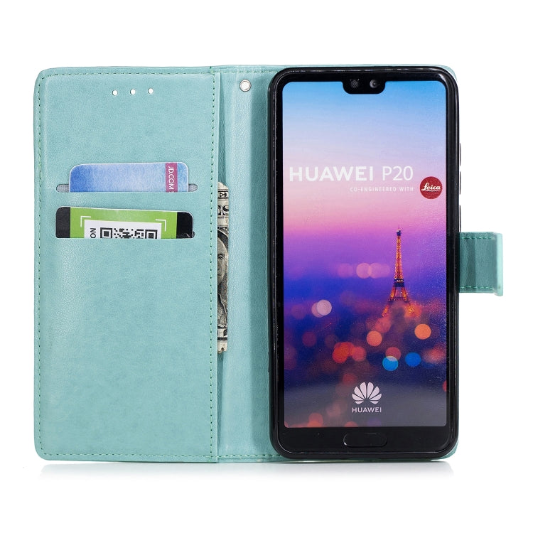 Plum Blossom Pattern Diamond Encrusted Leather Case for Huawei P20 ,with Holder & Card Slots