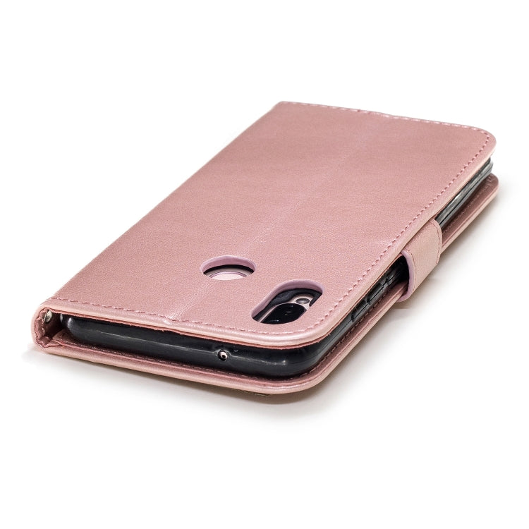 For Huawei P20 Lite Plum Blossom Pattern Diamond Encrusted Leather Case with Holder & Card Slots