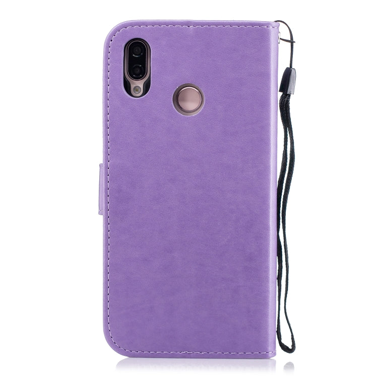 For Huawei P20 Lite Plum Blossom Pattern Diamond Encrusted Leather Case with Holder & Card Slots