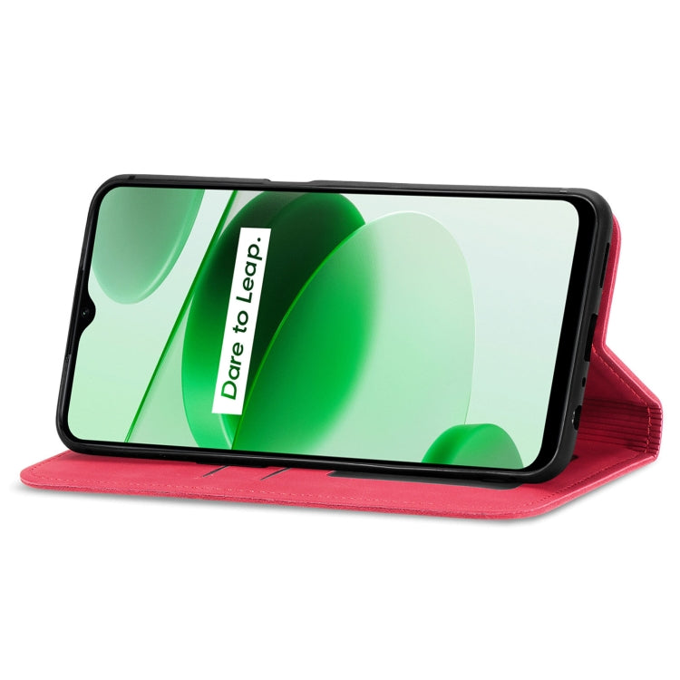 For Realme C35 Retro Skin Feel Magnetic Leather Phone Case