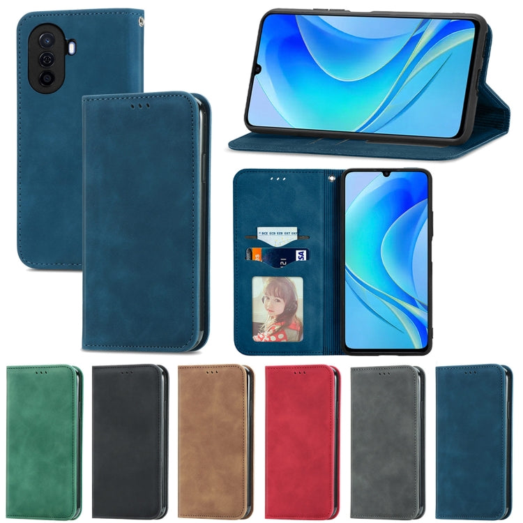 For Huawei Enjoy 50 Retro Skin Feel Magnetic Leather Phone Case