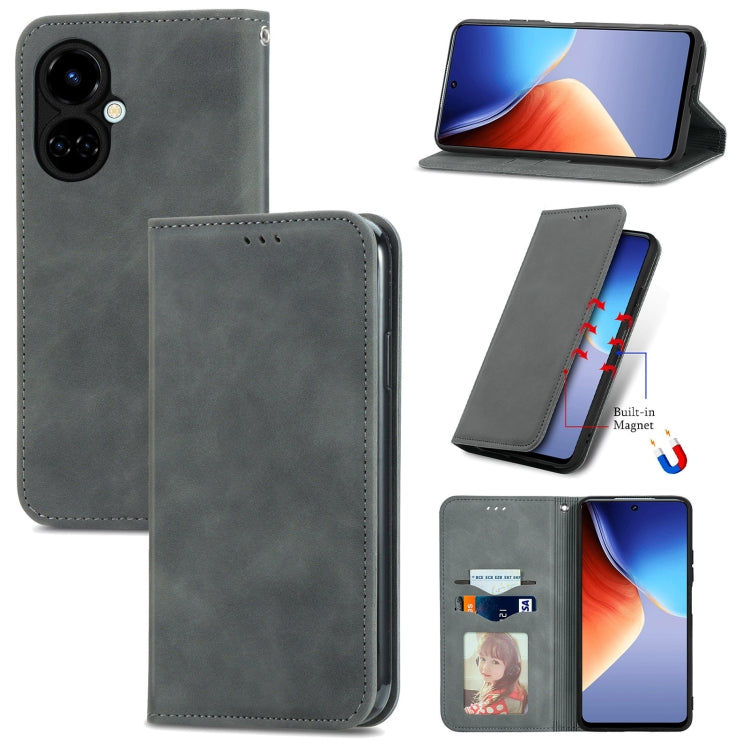 For Tecno Camon 19 Retro Skin Feel Magnetic Leather Phone Case