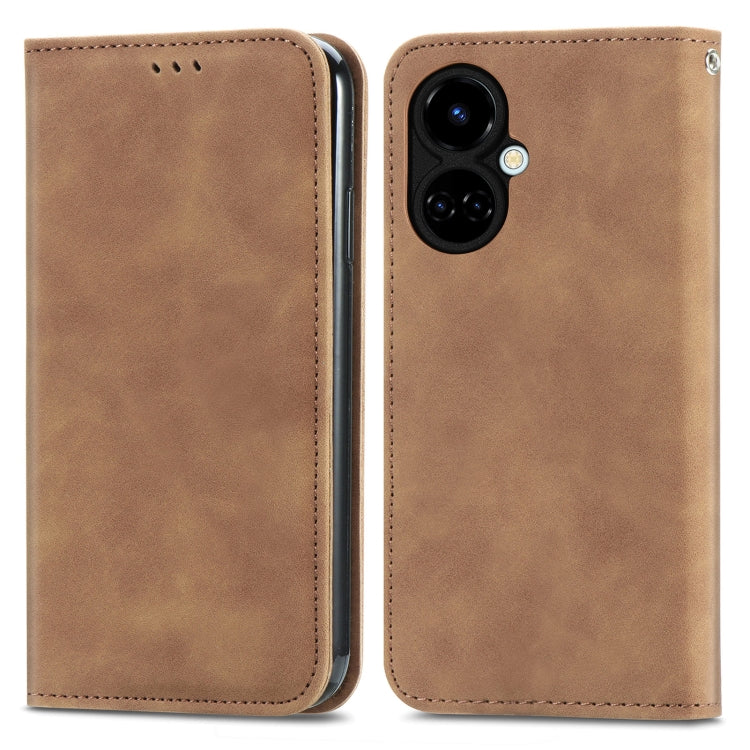 For Tecno Camon 19 Retro Skin Feel Magnetic Leather Phone Case