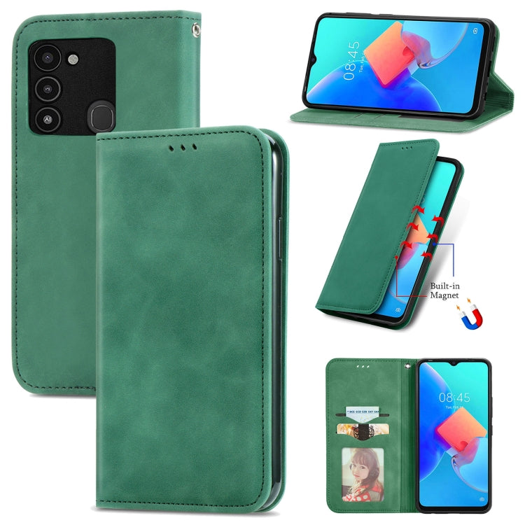 For Tecno Spark 8C Retro Skin Feel Magnetic Leather Phone Case