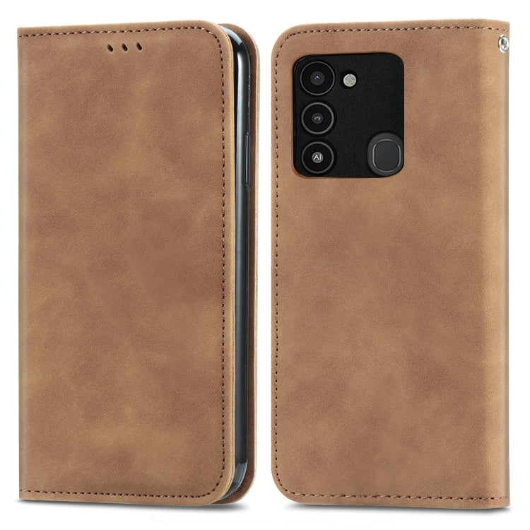 For Tecno Spark 8C Retro Skin Feel Magnetic Leather Phone Case