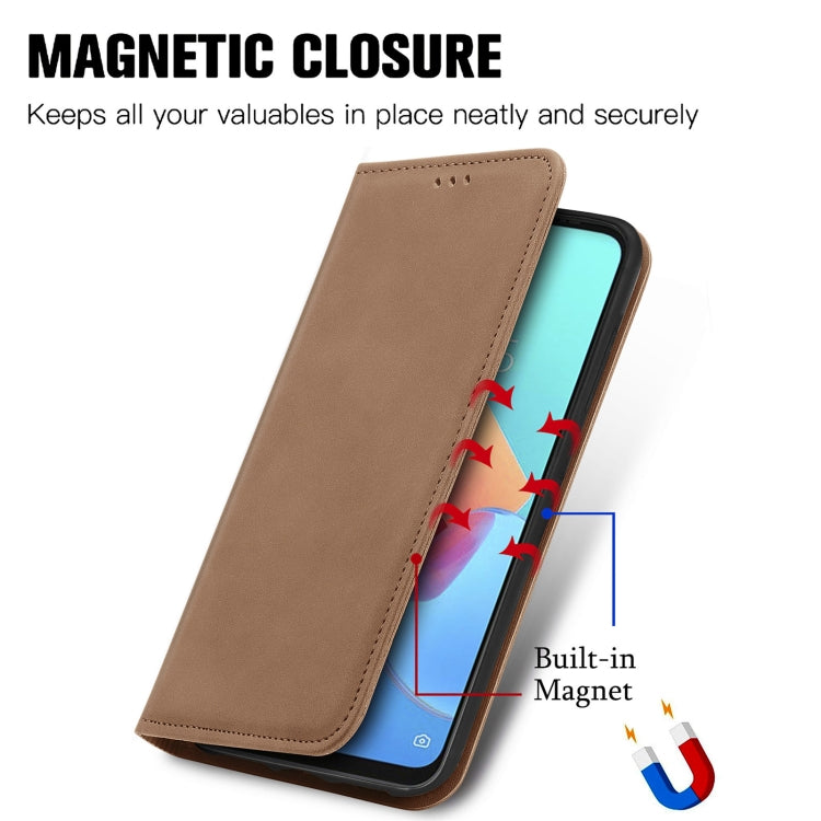 For Tecno Spark 8C Retro Skin Feel Magnetic Leather Phone Case