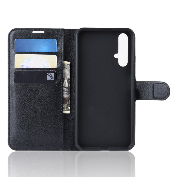 Litchi Texture Horizontal Flip Leather Case with Wallet & Holder & Card Slots for Huawei Honor 20