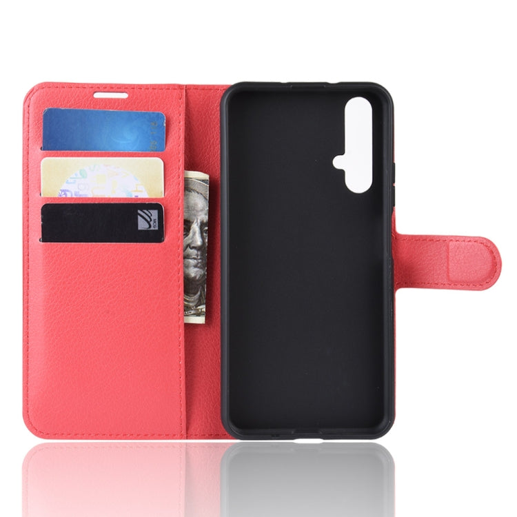 Litchi Texture Horizontal Flip Leather Case with Wallet & Holder & Card Slots for Huawei Honor 20