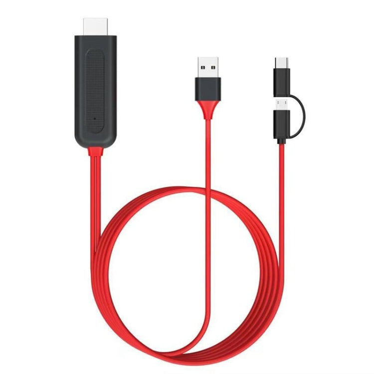 2 in 1 USB C Micro USB, Android Weton MHL to TV HDMI Adapter 1080P HD HDTV Mirroring & Charging Cable, to TV Projector Monitor