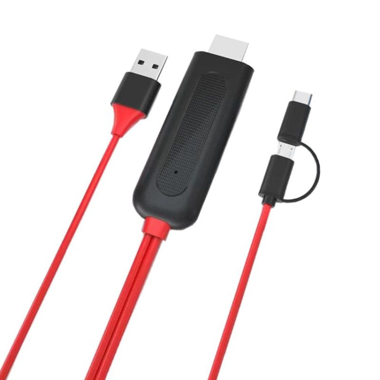 2 in 1 USB C Micro USB, Android Weton MHL to TV HDMI Adapter 1080P HD HDTV Mirroring & Charging Cable, to TV Projector Monitor