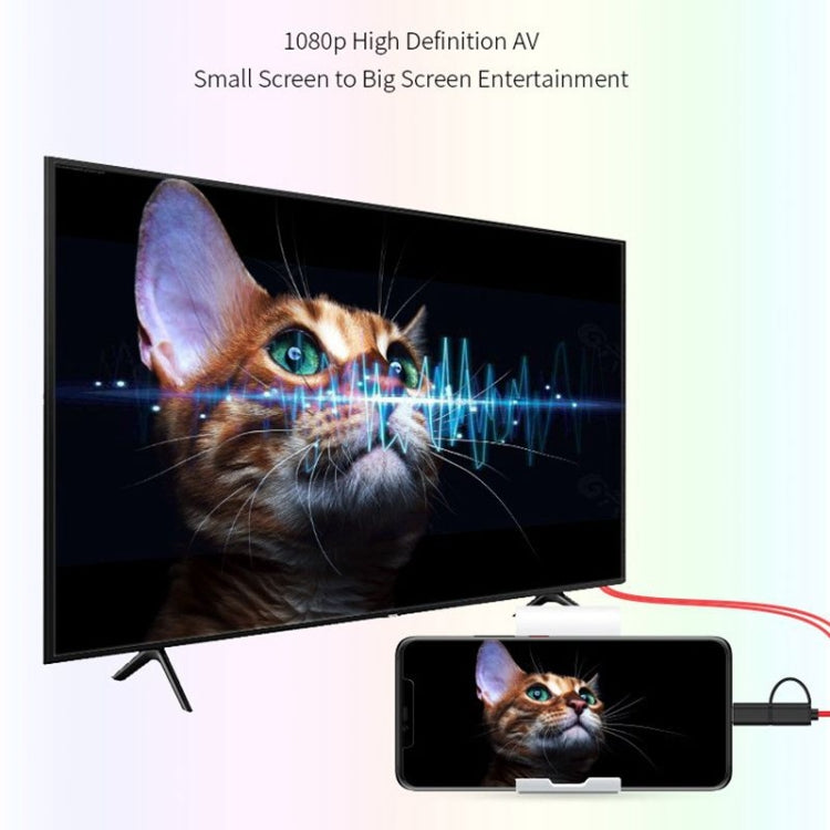 2 in 1 USB C Micro USB, Android Weton MHL to TV HDMI Adapter 1080P HD HDTV Mirroring & Charging Cable, to TV Projector Monitor