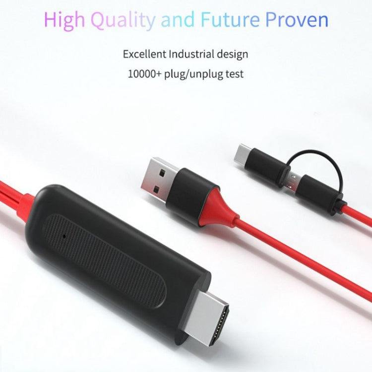 2 in 1 USB C Micro USB, Android Weton MHL to TV HDMI Adapter 1080P HD HDTV Mirroring & Charging Cable, to TV Projector Monitor