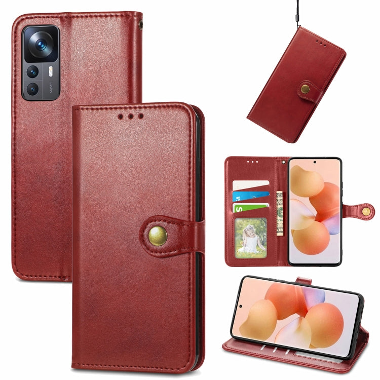 For Xiaomi 12T / 12T Pro / Redmi K50 Ultra Retro Solid Color Buckle Leather Phone Case
