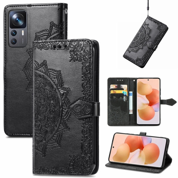 For Xiaomi 12T / 12T Pro / Redmi K50 Ultra Mandala Flower Embossed Leather Phone Case
