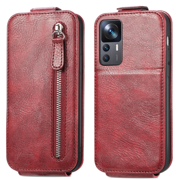 For Xiaomi 12T / 12T Pro / Redmi K50 Ultra Zipper Wallet Vertical Flip Leather Phone Case