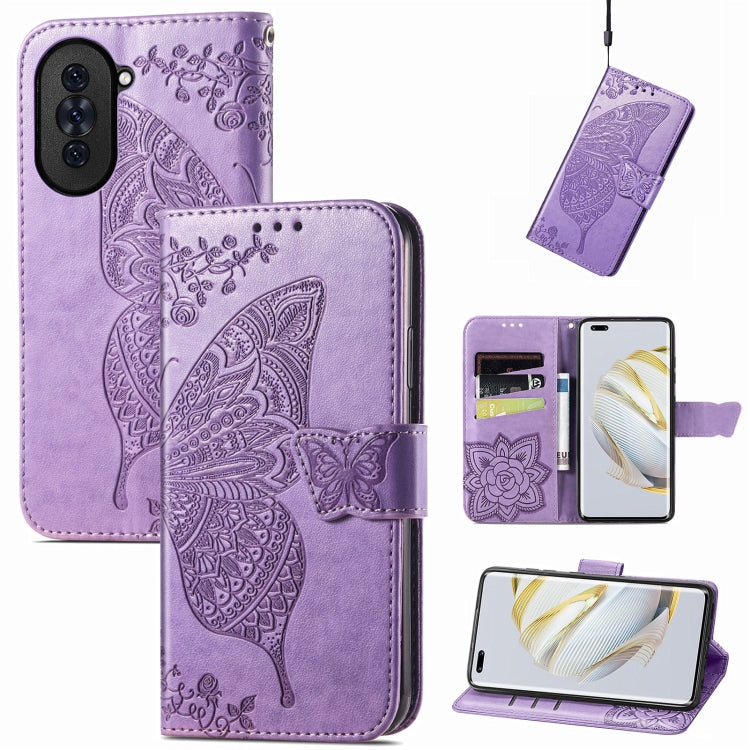 For Huawei Nova 10 Pro Butterfly Love Flower Embossed Leather Phone Case