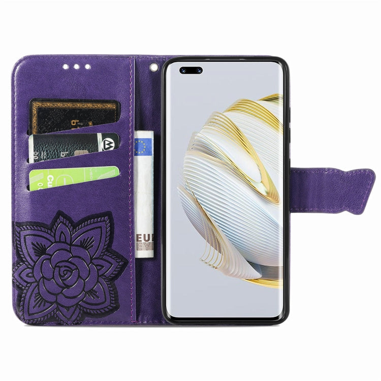 For Huawei Nova 10 Pro Butterfly Love Flower Embossed Leather Phone Case