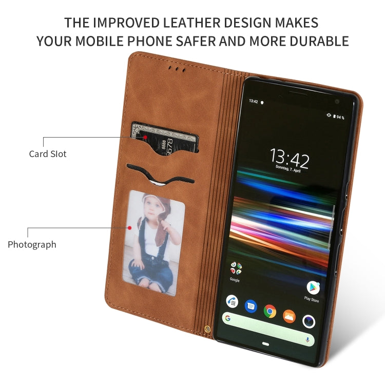 Retro Skin Feel Business Magnetic Horizontal Flip Leather Case for Sony Xperia 10 Plus & Xperia XA3 Ultra