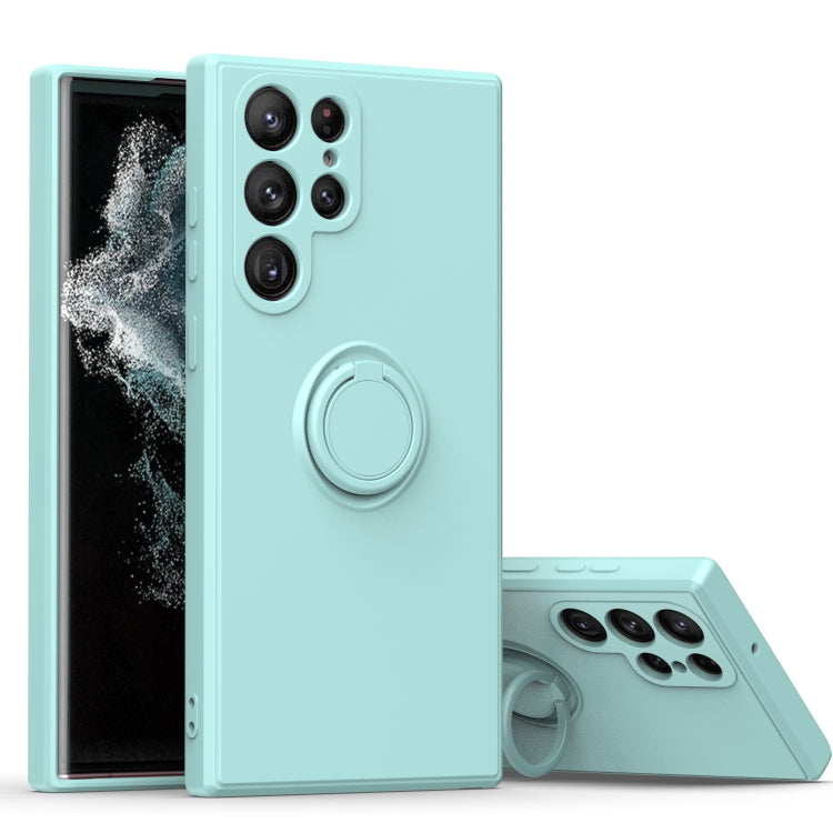 For Samsung Galaxy S23 ultra 5G Ring Kickstand TPU Silicone Phone Case