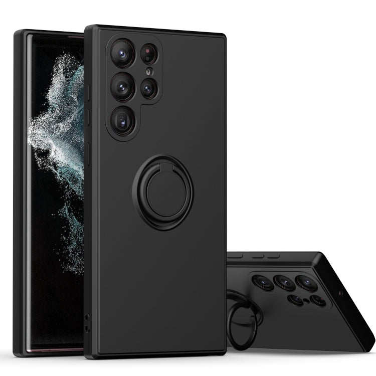 For Samsung Galaxy S23 5G Ring Kickstand TPU Silicone Phone Case