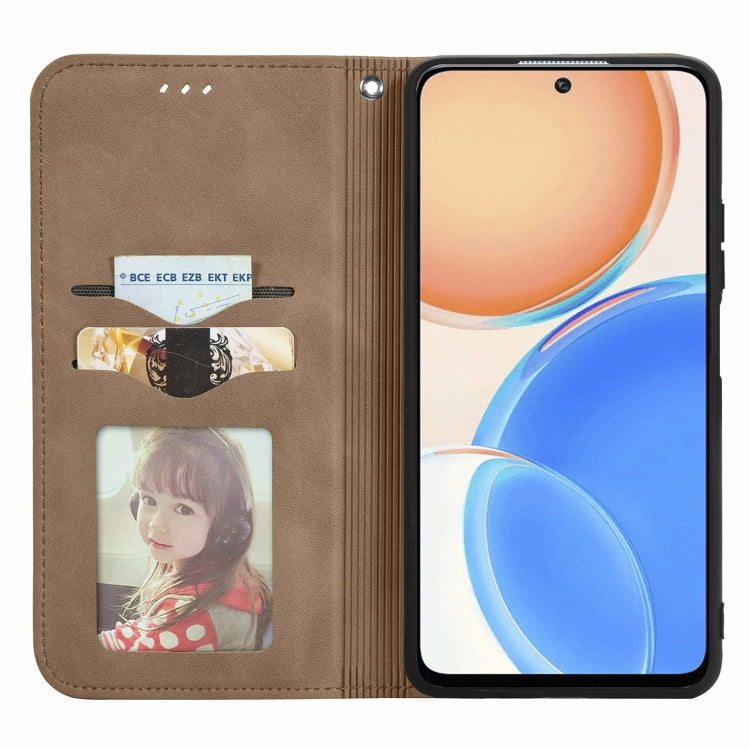 For Honor X8 Retro Skin Feel Magnetic Leather Phone Case