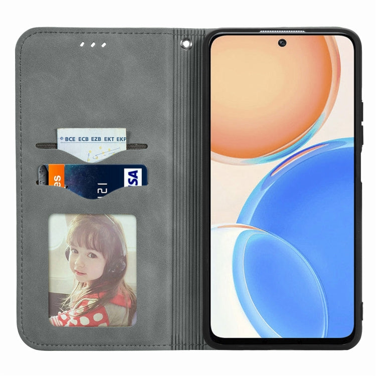 For Honor X8 Retro Skin Feel Magnetic Leather Phone Case