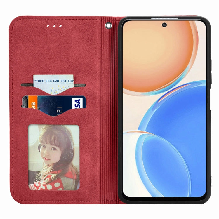 For Honor X8 Retro Skin Feel Magnetic Leather Phone Case