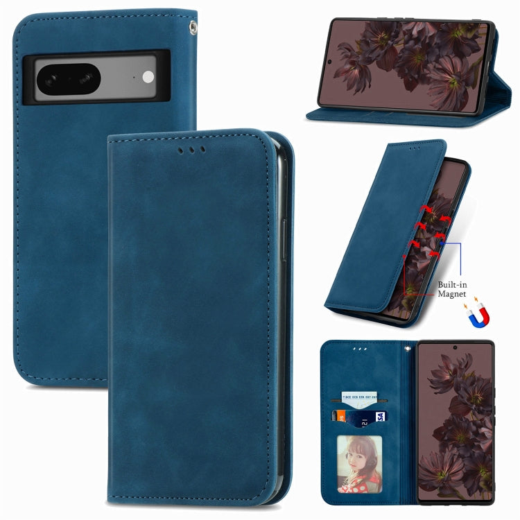 For Google Pixel 7 Retro Skin Feel Magnetic Leather Phone Case