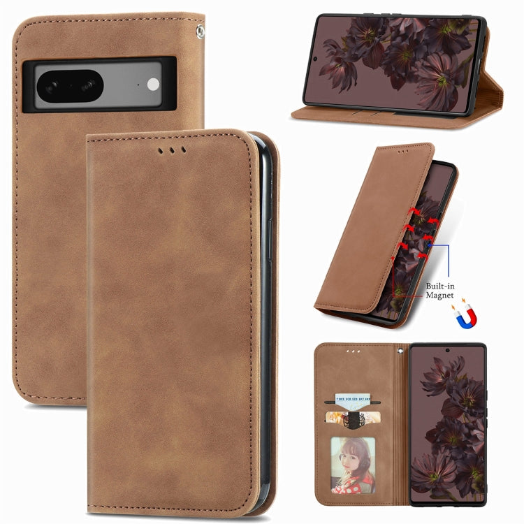 For Google Pixel 7 Retro Skin Feel Magnetic Leather Phone Case