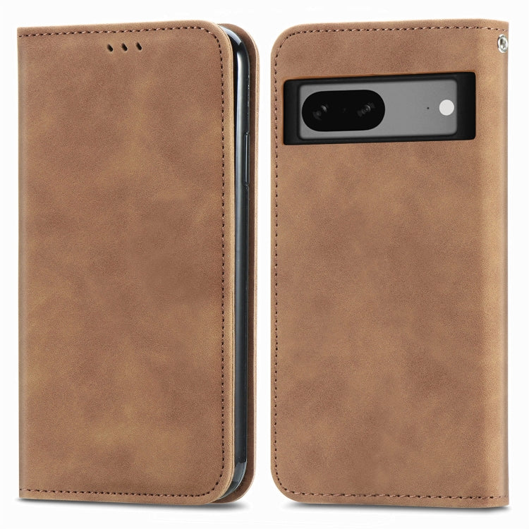 For Google Pixel 7 Retro Skin Feel Magnetic Leather Phone Case
