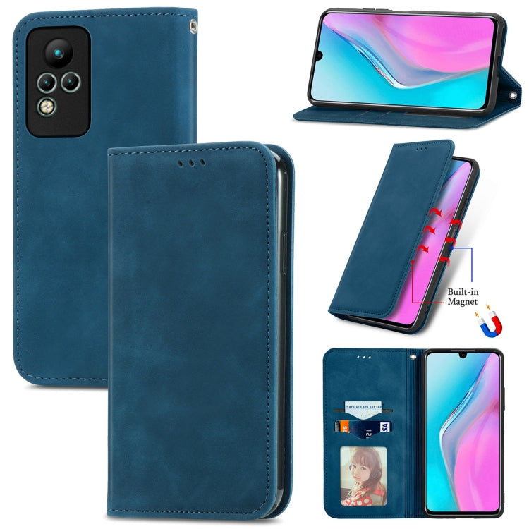 For Infinix Note 11 Retro Skin Feel Magnetic Leather Phone Case