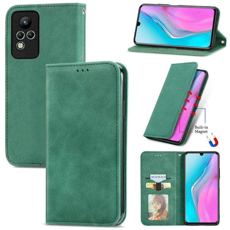 For Infinix Note 11 Retro Skin Feel Magnetic Leather Phone Case
